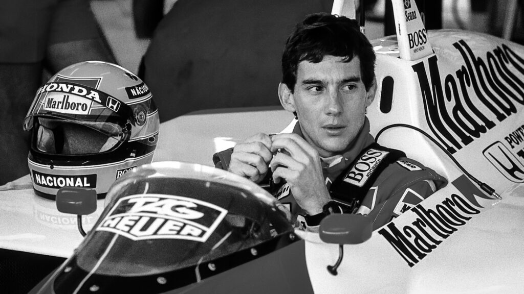 Aryton Senna in his 1991 McLaren.