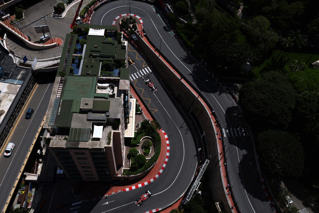 Hairpin turn from above.