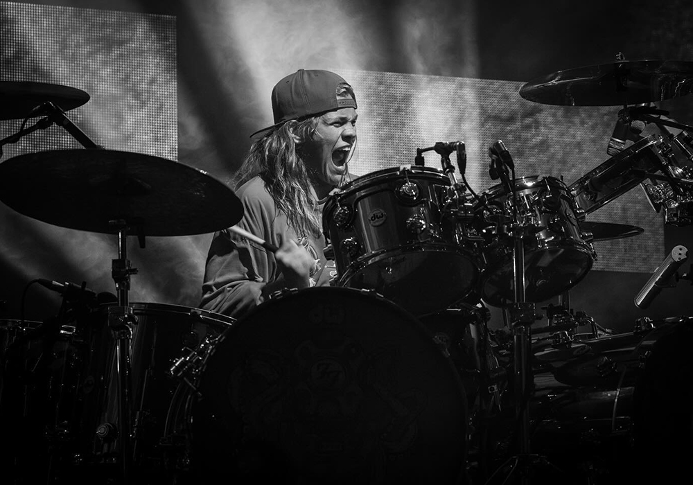 shane hawkins playing drums